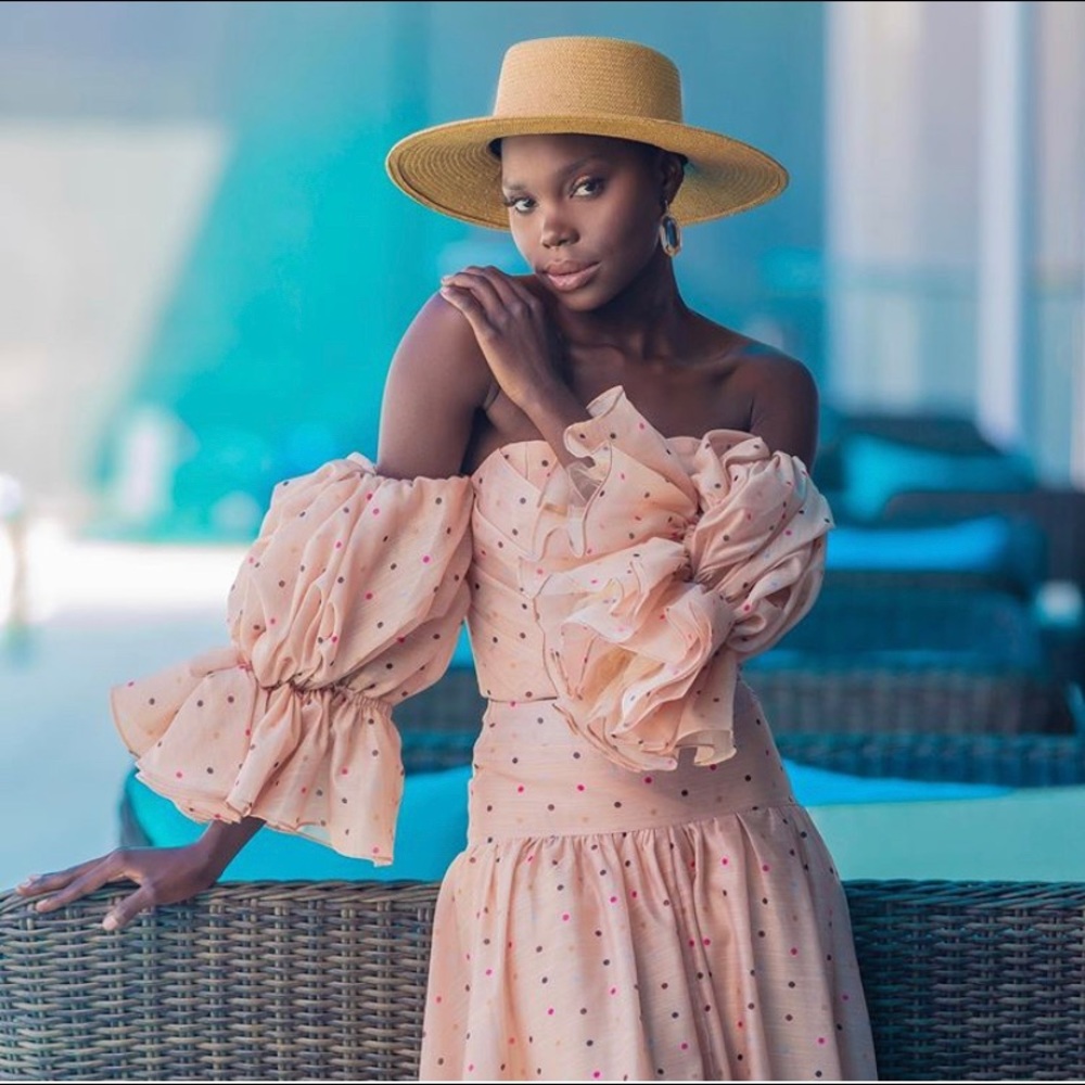 Peach Off the Shoulder Top with Puff Sleeves